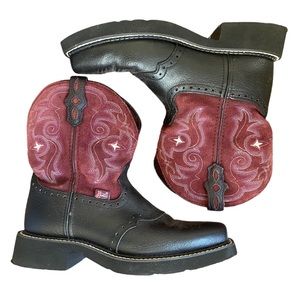 Justin leather and suede vaquero/cowboy boots